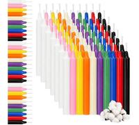 100 Pack Colorful Candles 1 2 x 10 5 cm (Top) Colorful Candles Non Drip Candles Pointed Unscented Candle BOUGIE (HORS ANNIVERSAIRE)