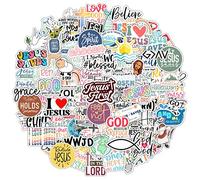 100 Pack Inspiring Christian Stickers for Water Bottles, Laptops, Phone Cases, Planners, Journaling, Scrapbooks, Waterproof Vinyl, Religious Bible Verses for Kids, Teens, Girls and Boys (Faith)