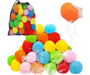 100-Pack Reusable Splash Balls - Water Absorbent Bombs For Kids & Teens