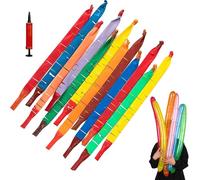 100 Pack Rocket Balloons, Rocket Balloons with Pump, Colorful Long Flying Balloon W/Whistling Noise, Outdoor Decoration Toys for Birthdays, Events, Festival, Party (100)