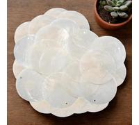 100 packs plats ronds ronds Shell Coin Drop Charm perles, 15 mm Capiz Shell Perles avec trou pour la fabrication de bijoux/collier/boucle d'oreille/artisanat, blanc