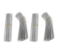 100 pailles droites et courbées en acier inoxydable de 215 mm x 6 mm