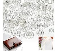 100 Paires Bouton Pression Plastique,Bouton Pression à Coudre,Boutons Pression Plastique Couture,Mercerie Couture Accessoire,Pour Boutons de Vêtements DIY, 7,5 mm,10,0 mm,11,5 mm,12,5 mm,Transparent