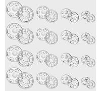 100 Paires Boutons Pression Fermeture à Pression de Coudre Bouton Plastique Invisible pour Bricolage Vêtements Bouton de Chemise à Coudre, 7 mm, 12 mm, 15 mm, 21 mm (Couleur Claire)