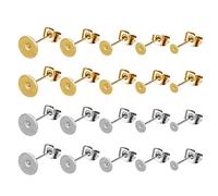 100 Paires Earring Posts Pad, Poteaux Plat de Boucle d'oreille, Boucles d'oreilles en Acier Inoxydable, pour la Fabrication de Boucles d'oreilles Bricolage, Artisanat