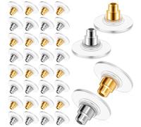 100 Paires Fermoirs de Boucles d'Oreilles avec Boucle d'Oreille Dos de Sécurité, Argent et Or