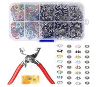 100 Paires Pince à Pression Metal Couture, Kit Attaches Pression à œillets avec Pinces, Durable Nsembles Boutons-Pression Sans, Attaches Pression à Œillets pour Projets de Bricolage Sacs Jeans