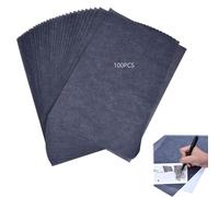 100 Papier Charbon, feuilles de papier charbon, papier de Transfert en Carbone, Pour Dessiner, Écusisses, Canvas, Bois et autres surfaces artistiques