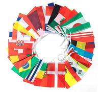 100 Pays Drapeau à Cordes Drapeau du Monde Bannière Décoration Drapeau du Monde Bannière Drapeaux Internationaux Banderoles Drapeau Bannières Décorations de Fête Clubs