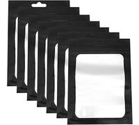 100 Pcs 10.5x15cm Mylar Ziplock Bags Sachets Plastiques Zip, Sac de Bonbons en Film Polyester Noir Mat, Holographique Ziplock Sacs, pour Rangement Cuisine Candy Bijoux Brillant À Lèvres Échantillon