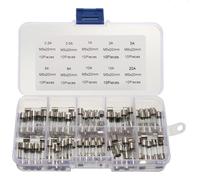 100 PCS 5 x 20mm fusibles inserts assortis tube de verre fusibles 0.2A 0.5A 1A 2A 3A 5A 8A 10A 15A 20A