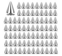 100 Pcs 7x10mm Rivet Cône Cuir Rivets Punk en Métal Bullet Stud Spike Rivets Clous Rivets à Pointes Decorative Rivet Spikes Goujons pour Maroquinerie Vêtement Chaussure Sac Ceinture Décoration, Argent