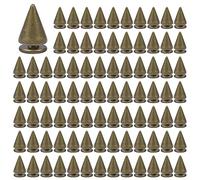 100 Pcs 7x10mm Rivet Cône Cuir Rivets Punk en Métal Bullet Stud Spike Rivets Clous Rivets à Pointes Decorative Rivet Spikes Goujons pour Maroquinerie Vêtement Chaussure Sac Ceinture Décoration, Bronze