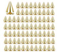 100 Pcs 7x10mm Rivet Cône Cuir Rivets Punk en Métal Bullet Stud Spike Rivets Clous Rivets à Pointes Decorative Rivet Spikes Goujons pour Maroquinerie Vêtement Chaussure Sac Ceinture Décoration (Or)
