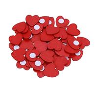 100 pcs adhésif faite à la main Rouge cœurs en bois de décoration Stickers DIY Scrapbooking Accessoires Décorations de Noël Décorations pour fête de mariage Artisanat Fabrication de cartes