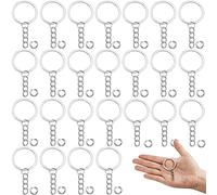 100 Pcs Anneau Porte Clé,Chaine Porte Clef,Porte-Clés Anneaux Split,Porte Clef de 25 mm,Porte-Clés Avec Chaîne e Mini Anneaux de Saut Ouverts,pour Voiture,Maison et Loisirs Créatifs de Bricolage (1)