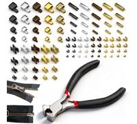 100 PCS Arret Bas Fermeture Eclair,Réparation De Fermeture À Glissière Kit | Remplacer Un Arrêt De Éclair, avec Pinces pour Vêtement,Sac,Vestes, Tentes, Bagages DIY（5 Couleurs,4 Spécifications）