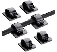 100 Pcs Attache Cable,Attache Cable Adhesif,Clips Cable¿Pour CâBle De Charge Usb,Bureau à La Maison¿Accroche Cable Pour La Gestion Des CâBles,DéCorations Suspendues De NoëL (Noir)
