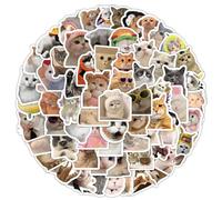 100 Pcs Autocollant Scrapbooking, Autocollants en Vinyle Imperméables, Stickers Autocollant Livre Aesthetic Décoratifs pour Les Amoureux des Chats, Bouteille D'eau, Scrapbooking, Téléphone