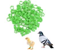 100 Pcs Bagues D'identification Pour Oiseaux De 8mm, Pigeon Anneaux 001-100 Numéroté En Plastique Lettre Pigeon Jambe Bandes Accessoire Ludique Pour Décorer Les Bandes De Jambe Des Oiseaux(Vert)