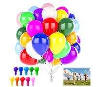 100 PCS Ballons Anniversaire, Latex Naturel 12 Pouces Ballons de Baudruche, Peut être gonflé à l'hélium, pour Baby Shower, Mariage, Geburtstag Fête, Jour Commémoratif, Décoration Multicolore