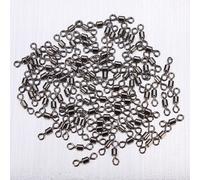 100 Pcs Barrel Swivel connecteur Solide Anneaux Acier Rolling EMERILLON Pêche 6#