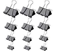 100 Pcs Black Folding Paper Clips 15mm/19mm/25mm/32mm,Metal Paper Clips For Office Supplies,Writing Paper