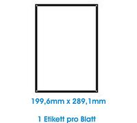 100 pcs. BLANC étiquettes étiquette adhésive de l'étiquette d'adresse Format 199.6x289.1mm , 100 feuilles DIN A4, 70g/qm, approprié pour les imprimantes à jet d'encre, imprimantes laser et photocopieurs.