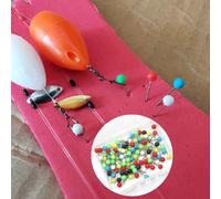 100 Pcs/Boîte 11 Cmpêche Ligne Enrouleur Épingles De Rechange Sûr Mixte Multicolore Perles Tenir Broches Carpe Plates-Formes Boîte Tête Ronde Ligne De Pêche