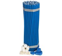 100 pcs. Bougies d'église bleues en cire d'abeille №20, 30,5 cm de long, sans gouttes