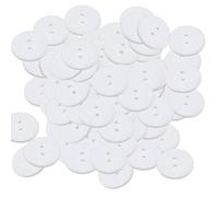 100 pcs Boutons En Plastique Réutilisables 2 Trous Ronds 15mm Coudre Des Boutons De Bricolage Pour Accessoires De Vêtements - Blanc Et Populaire