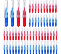 100 Pcs Brossettes Interdentaires, Brosse Dentaire Portable Avec Couvercle Pour L'hygiène Interdentaire, Brosse À Dents Nettoyante Cure-Dents Fil Dentaire (Bleu+Rouge)