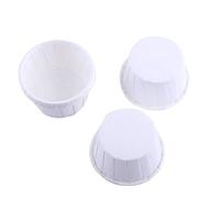 100 Pcs Caissettes à Cupcake en Papier Moule à Gâteau Mignon Dessert Moules à Pâtisserie Mini Moules à Muffins en Papier Jetables pour Mariage, Anniversaire, Fête Blanc