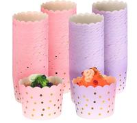 100 Pcs Caissettes Cupcake, Caissette Muffins Papiers, Caissettes à Muffins Cuisson, Tasses de Cuisson Papier, Moule en Papiers, Emballages Tasses de Papier pour Mariage Anniversaire Fête Bar