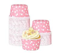 100 Pcs Caissettes Cupcake, Tasses de Papier de Cuisson Mini Moules à Muffins en Papier Doublures de Tasse de Moule de Cuisson de Petit GâTeau d'emballage de Muffin d'anniversaire(Rose)