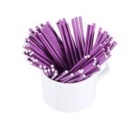 100 PCS Cake Pop Sticks Sticks Sucker Sticks (DIA 3,5 mm) pour le Dessert au Chocolat de Bonbons avec des Options de Couleur Violette Rose Bleu Blanc en Jaune pour les Toppers à (PURPLE)