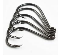 100 Pcs Circle Sport Hameçons de Pêche en Acier Hi-Carbon avec Pointe Renforcée Crochets de Pêche Taille 4#~6/0 ( 1/0-100pcs)