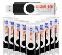 [100 pcs] Clé USB personnalisée 16 Go - Lot de 100 clés USB en Vrac avec Logo, Personnalisables avec nom de Marque/adresse/site/informations de Contact - Noir