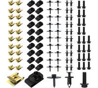 100 Pcs Clips De Fixation Voiture, Vis Et Boulons De Voiture, U-Clip Fixation, Écrou Et Clip Garde-Boue Automobile, Agrafes Carrosserie, Vis Soubassement, Vis D'aile Carrosserie