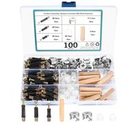 100 pcs Connecteurs de Meubles Excentriques, comprend vis d'insertion, écrous en plastique, fixation de came, chevilles en bois, Kit de vis de fixation pour Meubles, Armoire