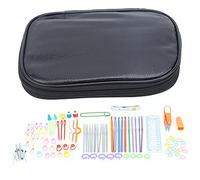 100 Pcs Crochet Hooks Set Ergonomic Aluminum Knitting Tool Kit with Storage Bag Accessories for Beginners Professionals DIY Craft Enthusiasts (Black)