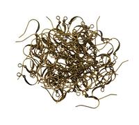 100 Pcs Crochets D'oreille En Bronze Antique Crochets Plats À Plat Résultats De La Boucle D'oreille Hypoallergénique Bijoux Sans Nickel Avec Grande Boucle, Crochets D'oreille En Laiton, Crochets