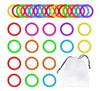 100 pcs d'anneau de livre en plastique anneaux à feuilles mobiles, anneau de reliure de couleur, anneau de carte de compte à main, snap cercle de livres, avec 1 sac de rangement (28mm)