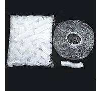 100 pcs Disposable Hair Bath Shower Caps Larger and Thicker Waterproof Plastic Women Shower Caps For Spa Travel Home Use Hotel and Hair Salon Noir
