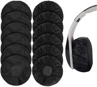 100 Pcs Disposable Headphone Cover Black Elastic Stretch Hygienic Protection for Helmets (8-13cm) Ideal for Home, Sports and Office