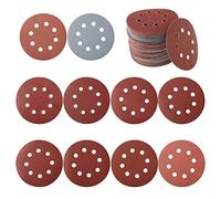 100 PCS Disque de ponçage 125mm, Disque abrasif circulaire, Papier abrasif ponceuse, Papier de verre bois pour grain de 80/180/240/320/400/800/1000/1500/2000/3000 (Style A)