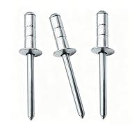 100 Pcs Double Drum Aluminum Blind Rivets with Iron Mandrel, 4.8mm Dome Head Pop Rivets for Woodworking, Furniture, Sheet, Metal, Automotive, Mechanical, Industry(4.8x14mm)