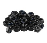 100 Pcs Ecrou M3 Inox, Écrou Nylstop, Écrou Nylstop en Acier Inoxydable DIN 985, Ecrou Autobloquants Noir, Écrous de Hexagonal, de Blocage Filetage Métrique pour Vis Boulons Tige Filetée(M3)