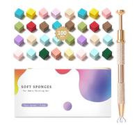 100 PCS Éponges aux ongles colorées pour Ombre Gel Fournitures d'art aux ongles Brosses Outils de conception Nail Tech doit avoir Accessoires avec stylo Grabber pour salon de bricolage à la maison