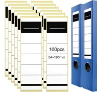 100 Pcs Étiquettes Autocollantes Pour Dos De Classeur, 54 X 190 Mm Etiquettes Dossier Pour Classeur De 8 Cm, Papier Autocollant Pour Les Imprimantes, Etiquettes Dossier Longue Pour Bureau Et École
